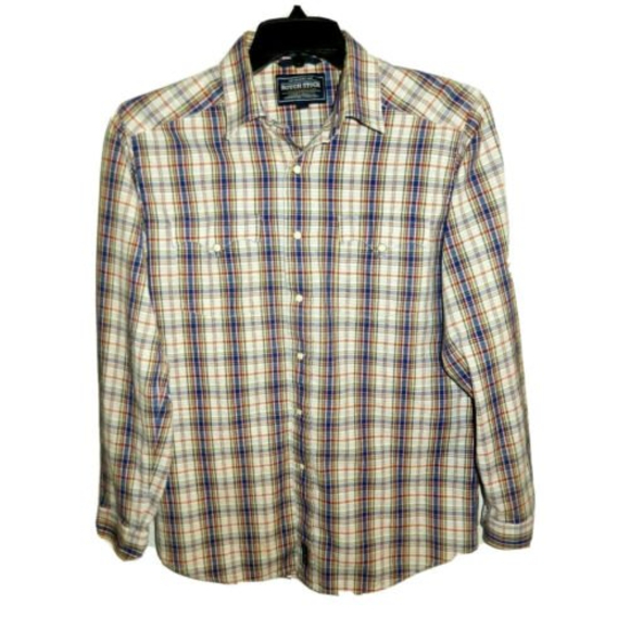 Panhandle Slim Other - Panhandle Slim Rough Stock Plaid Shirt Men's Medium Pearl Snap Western Cowboy
